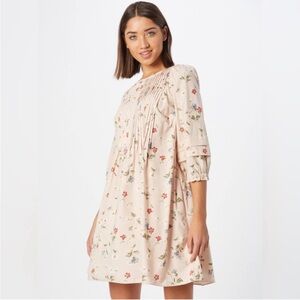 Madewell Pintuck Puff-Sleeve Mini Dress in Seaside Floral Size XL